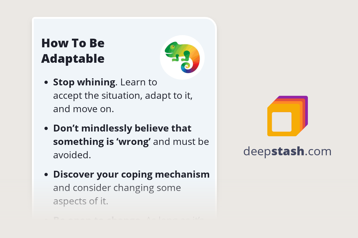 How To Be Adaptable Deepstash