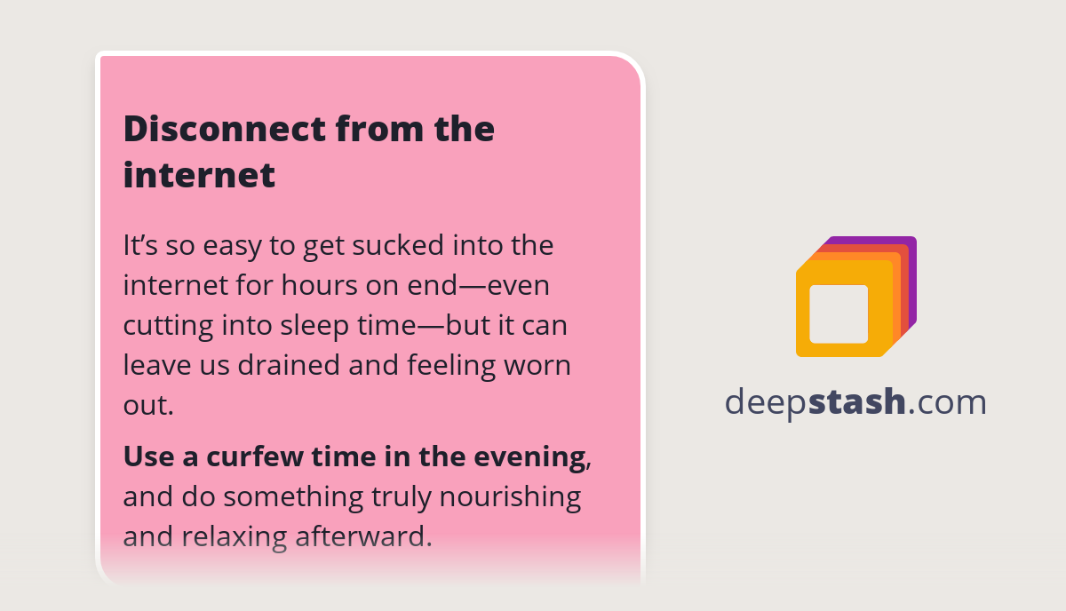 Disconnect from the internet - Deepstash