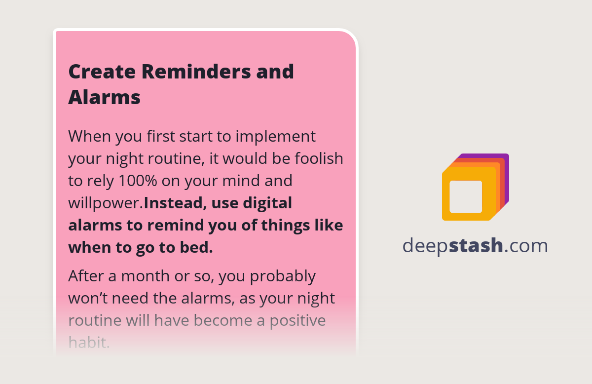 Create Reminders and Alarms Deepstash