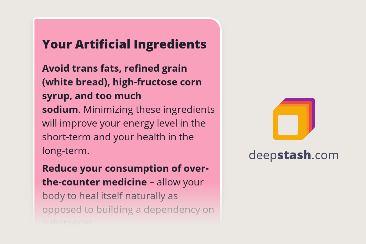 Your Artificial Ingredients Deepstash