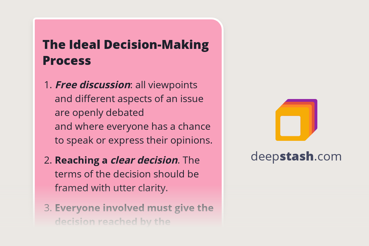 The Ideal DecisionMaking Process Deepstash