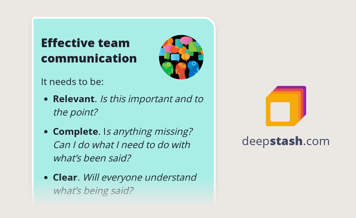 Effective team communication Deepstash