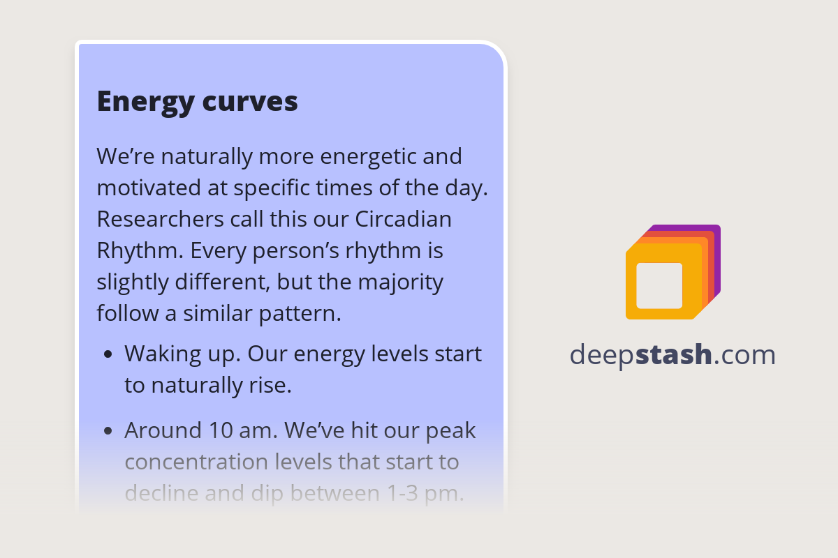 Energy Curves Deepstash