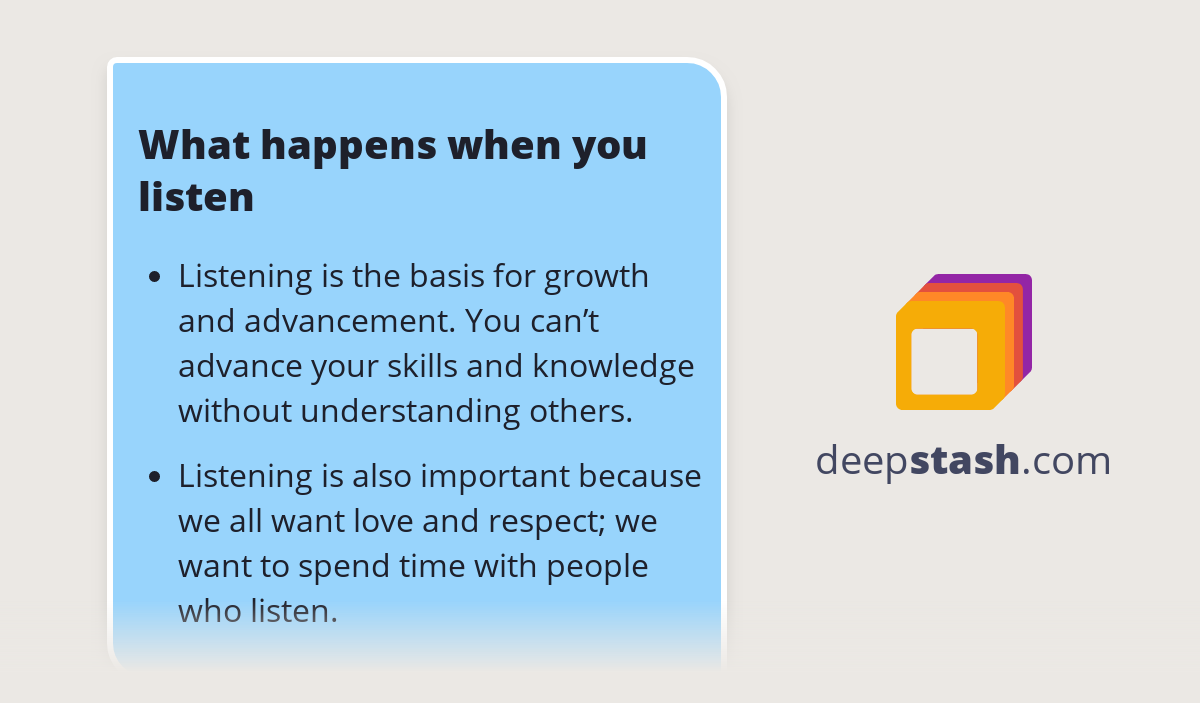 What happens when you listen Deepstash