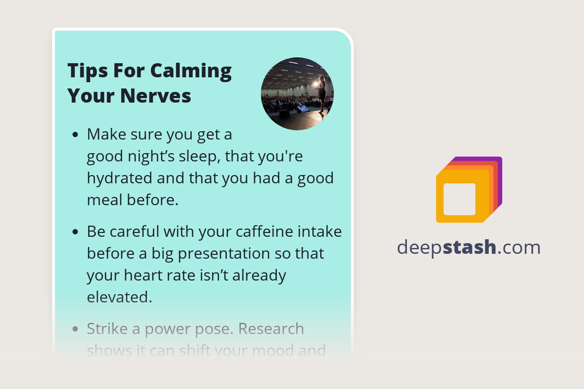 Tips For Calming Your Nerves Deepstash