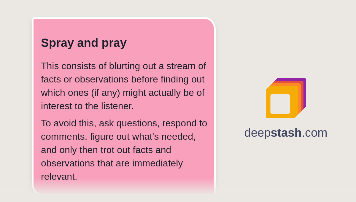 Spray and pray Deepstash