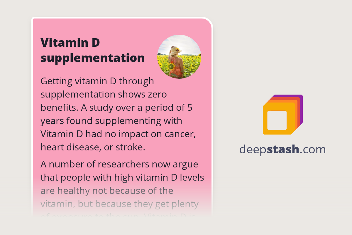Vitamin D supplementation Deepstash