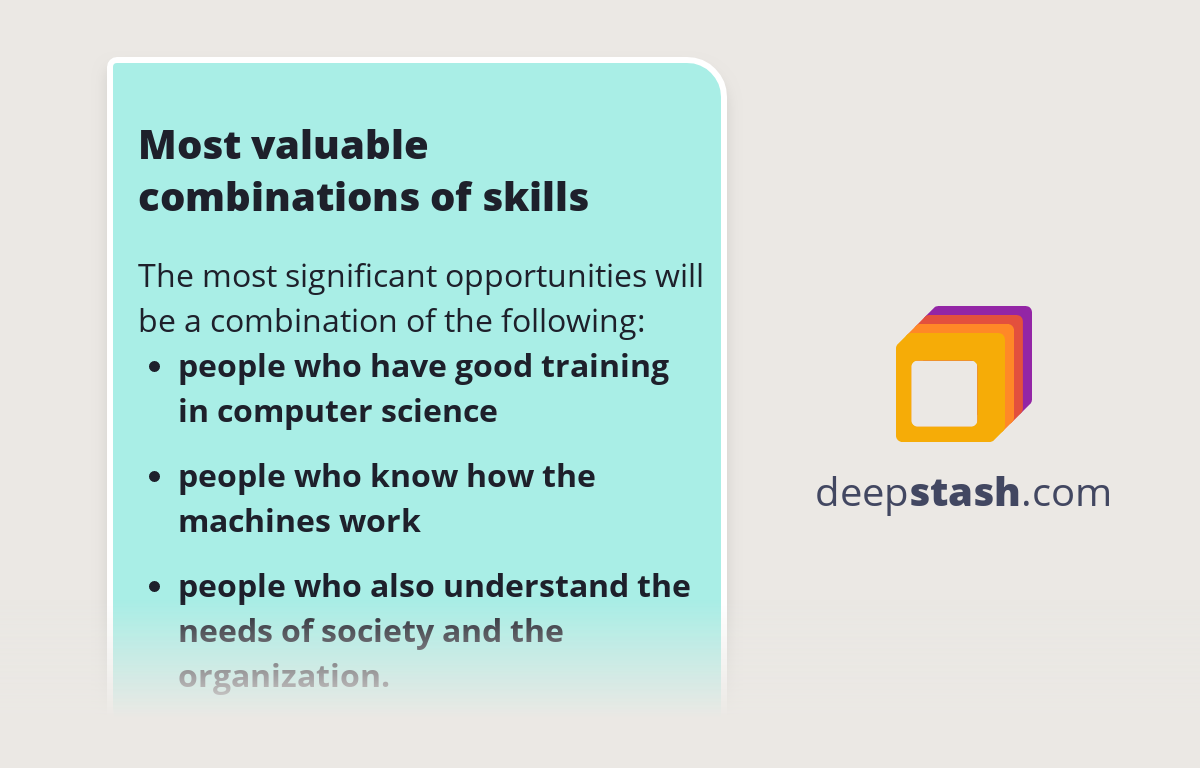 Most valuable combinations of skills Deepstash