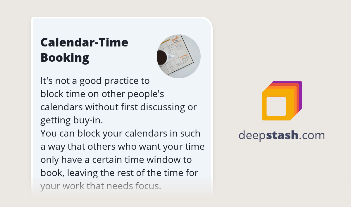 CalendarTime Booking Deepstash
