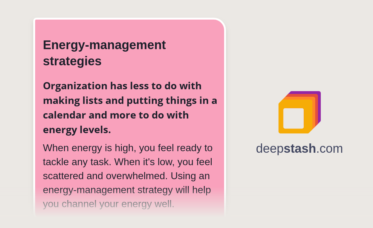 Energymanagement strategies Deepstash