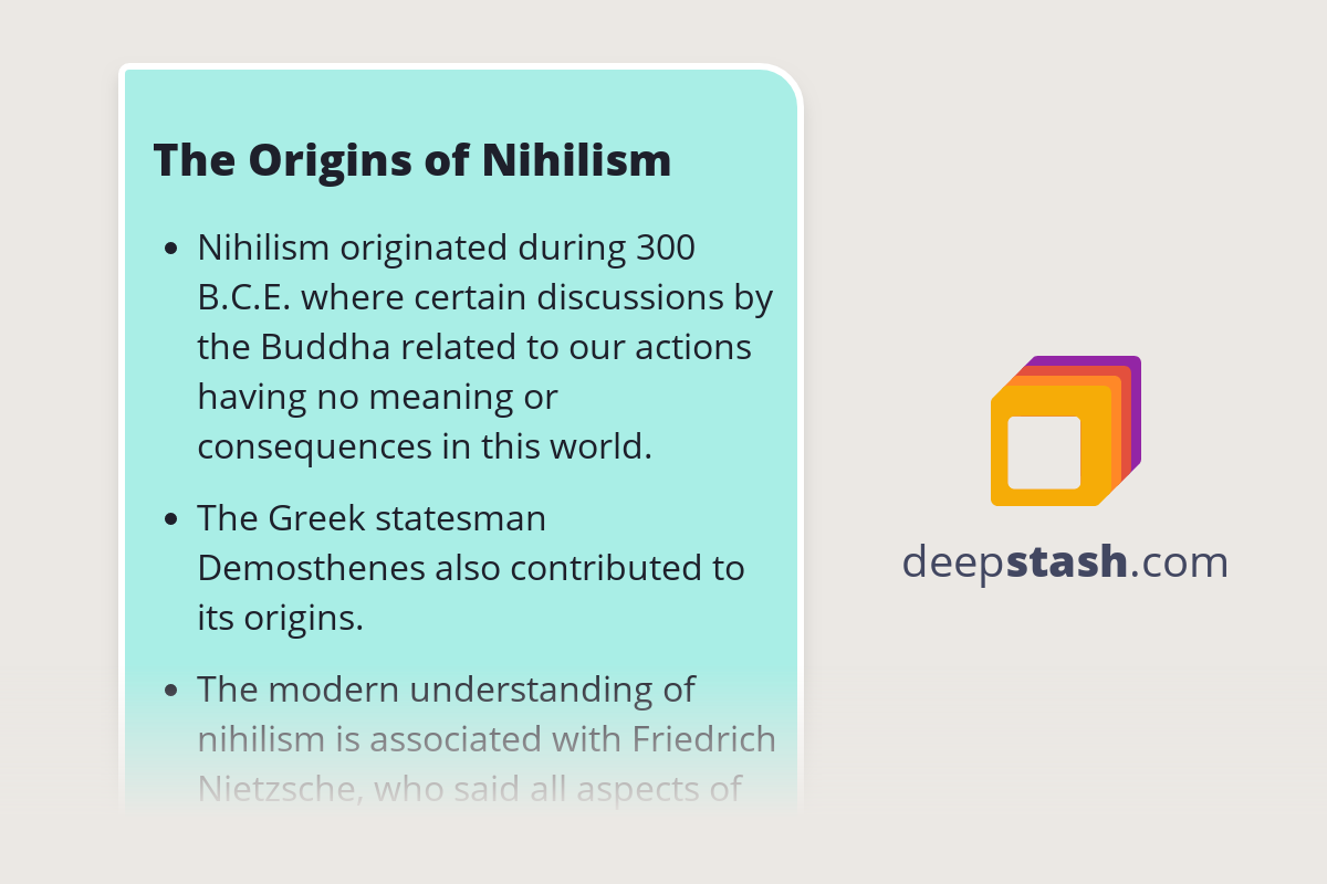The Origins of Nihilism Deepstash