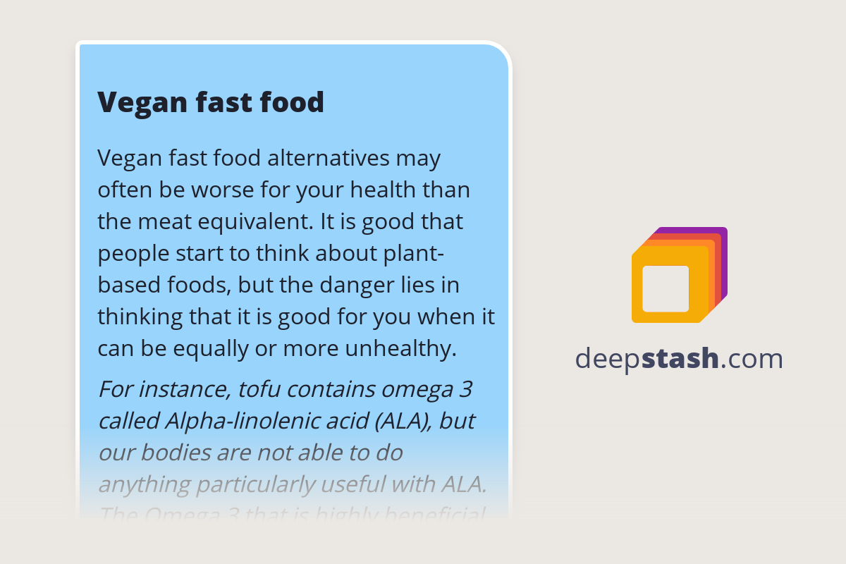 Vegan Fast Food Deepstash