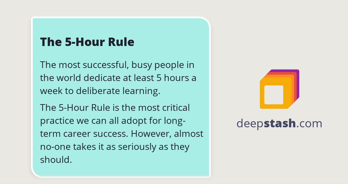 The 5Hour Rule Deepstash
