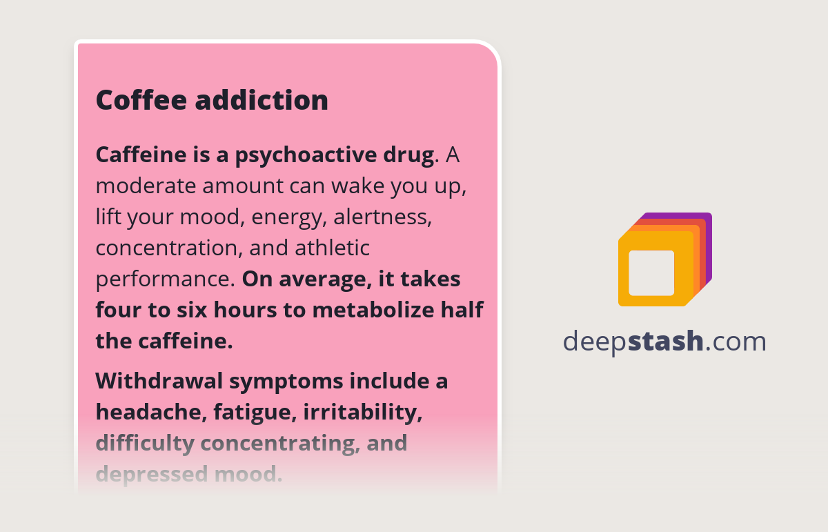 Coffee addiction Deepstash