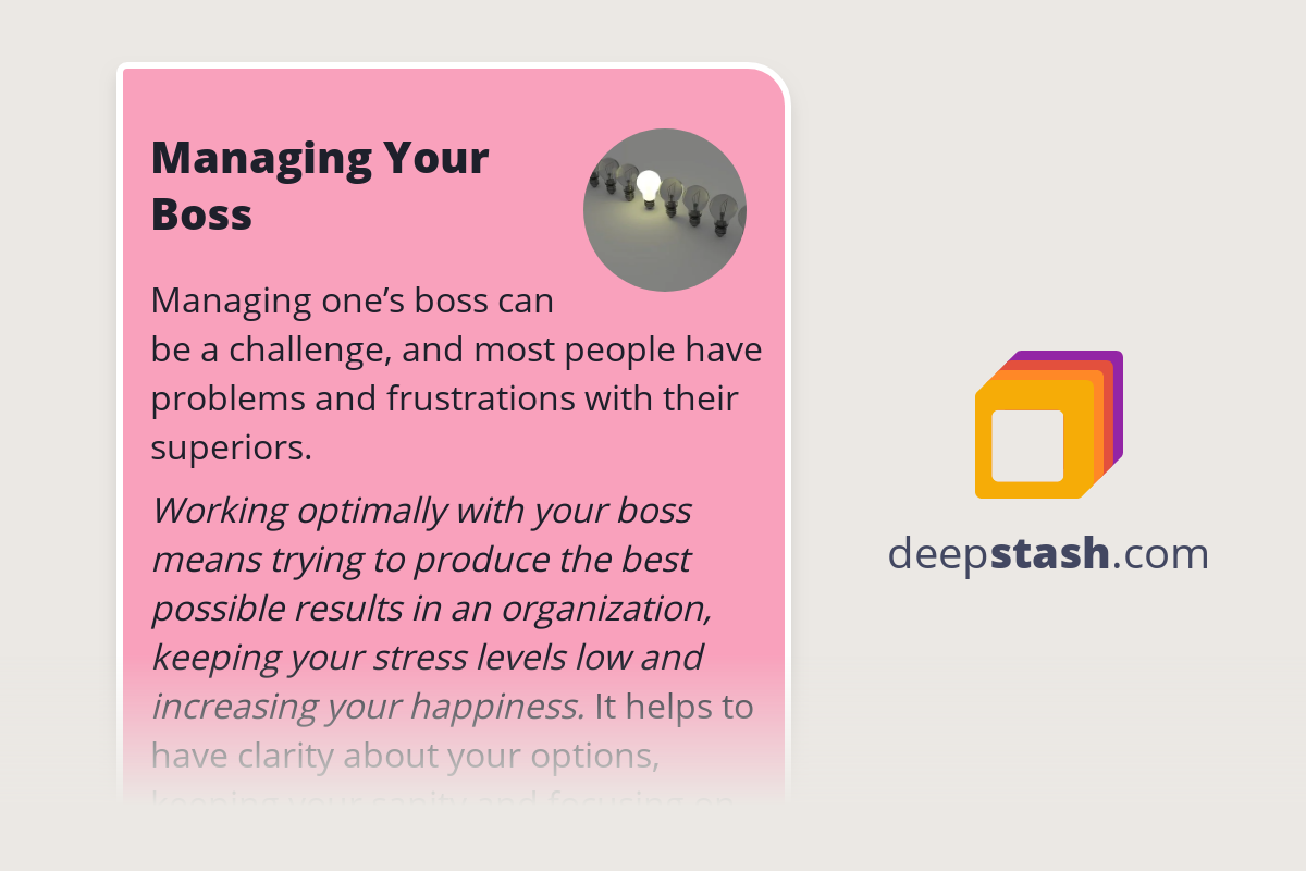 Managing your boss deepstash