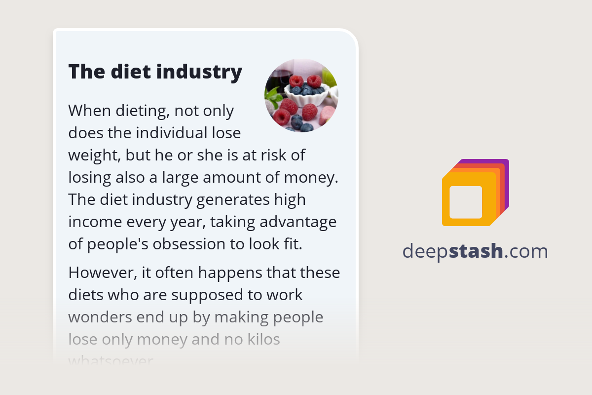 The diet industry Deepstash