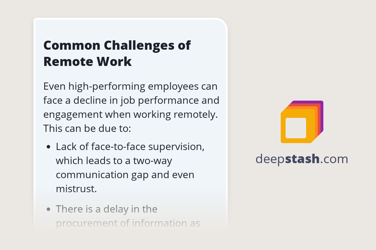 Common Challenges of Remote Work - Deepstash