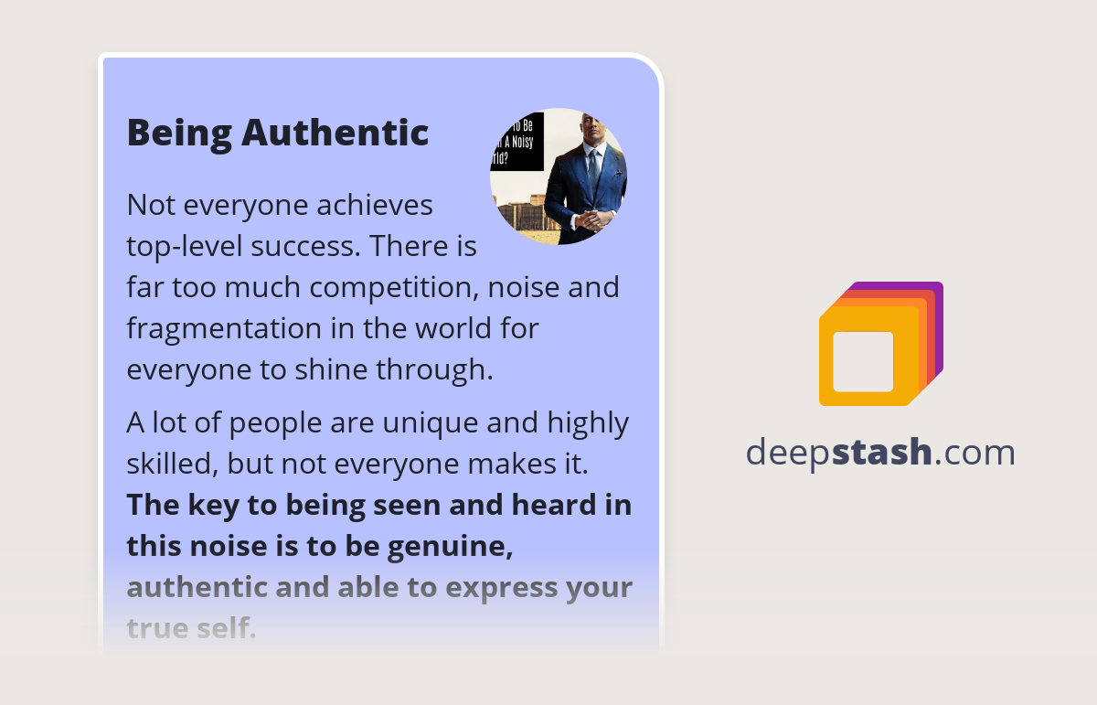Being Authentic Deepstash