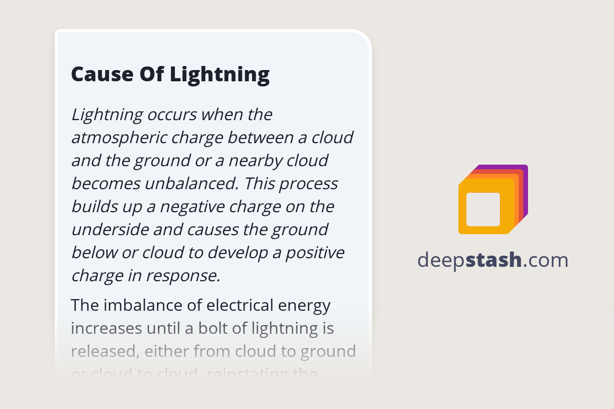Cause Of Lightning Deepstash