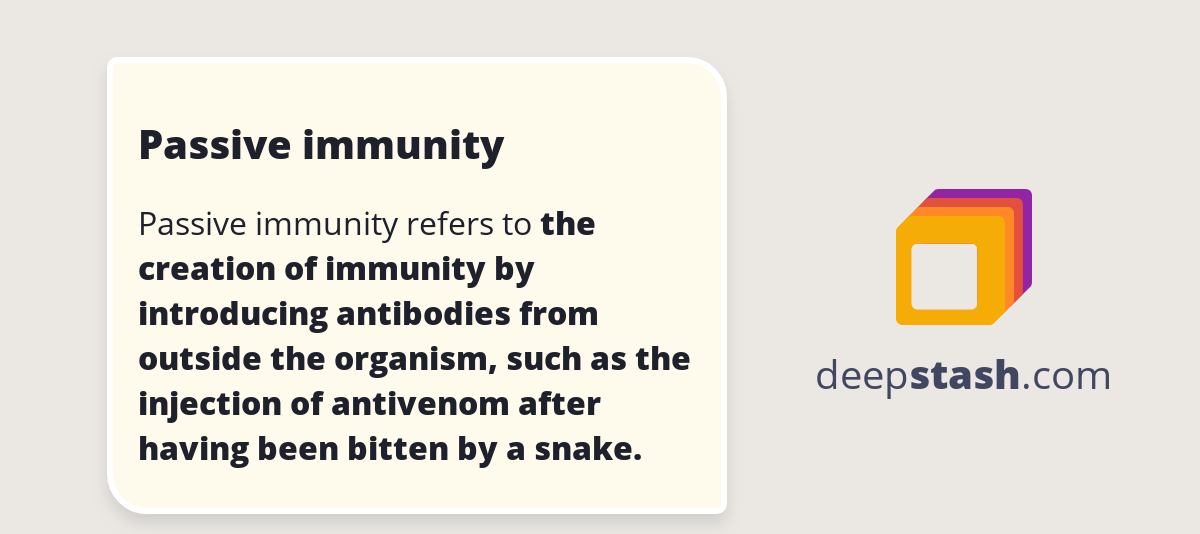 Passive immunity Deepstash
