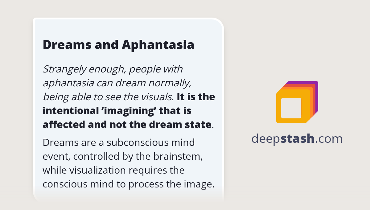 Dreams And Aphantasia Deepstash