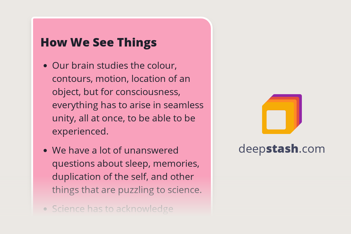 How We See Things Deepstash