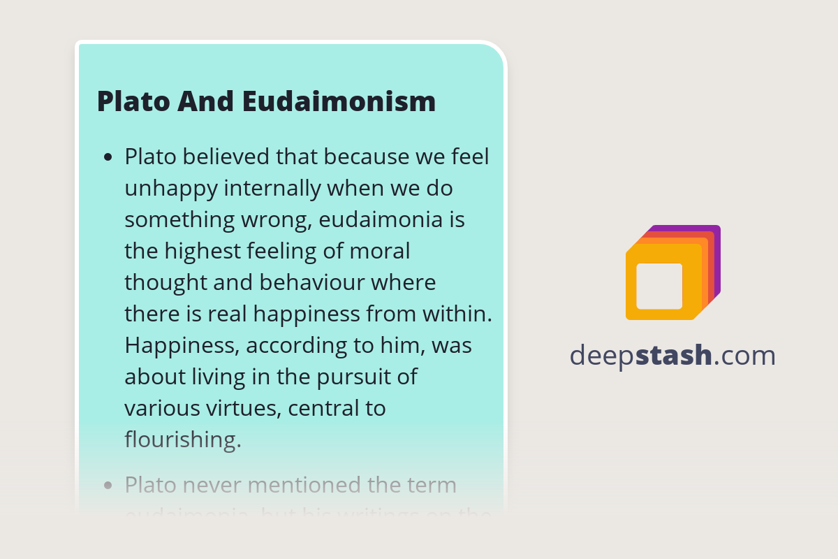 Plato And Eudaimonism Deepstash