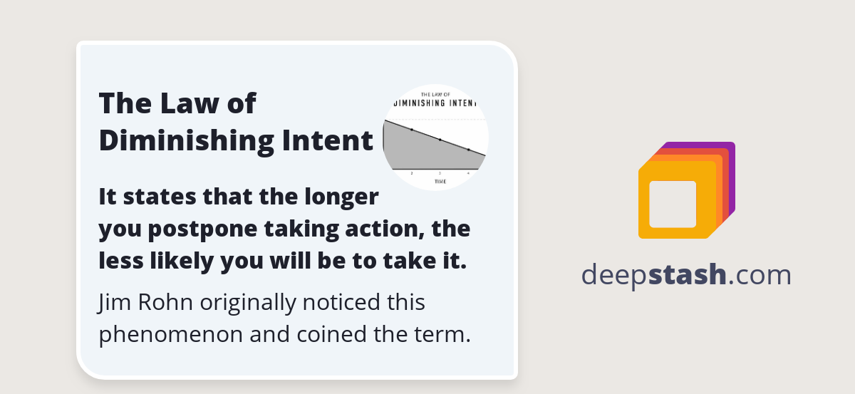 The Law Of Diminishing Intent Deepstash