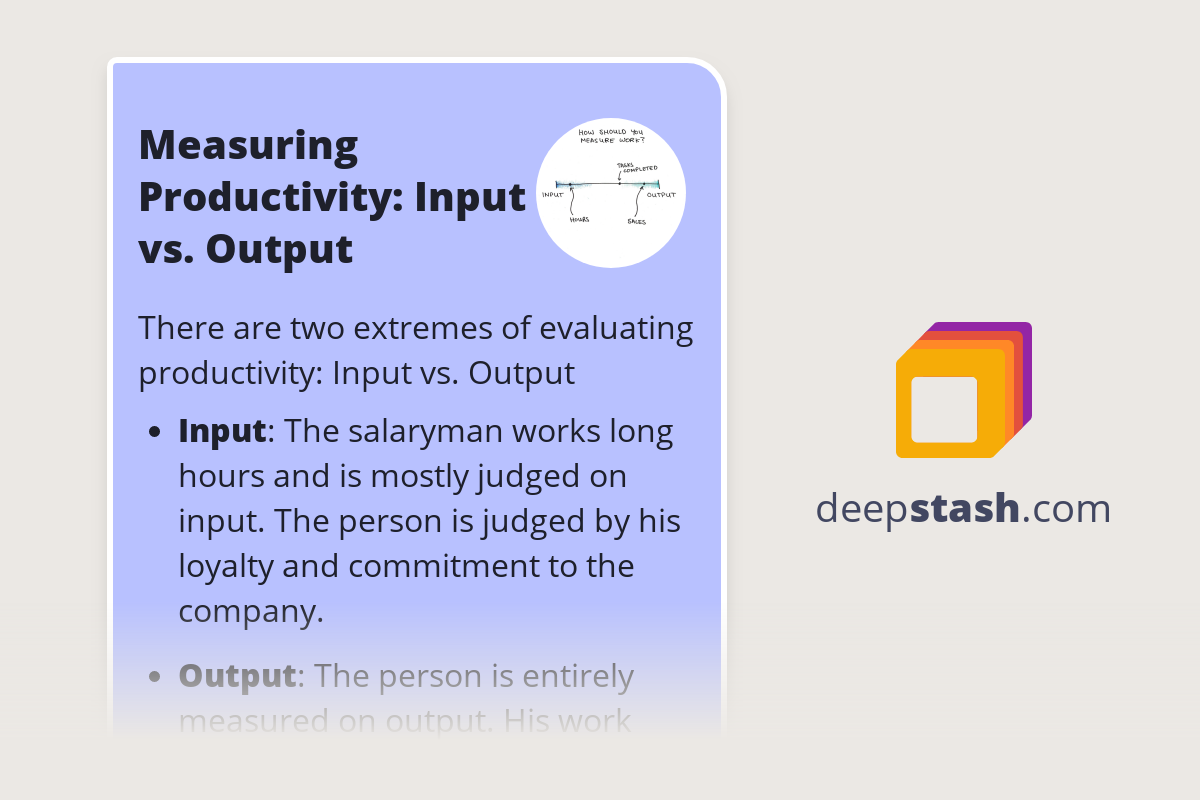 Measuring Productivity: Input vs. Output - Deepstash