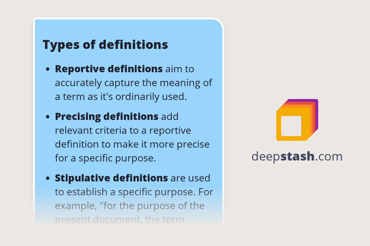 Types of definitions Deepstash