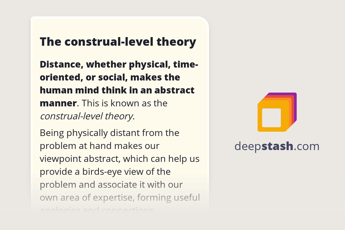 The Construal Level Theory Deepstash The Construal Level Theory Deepstash