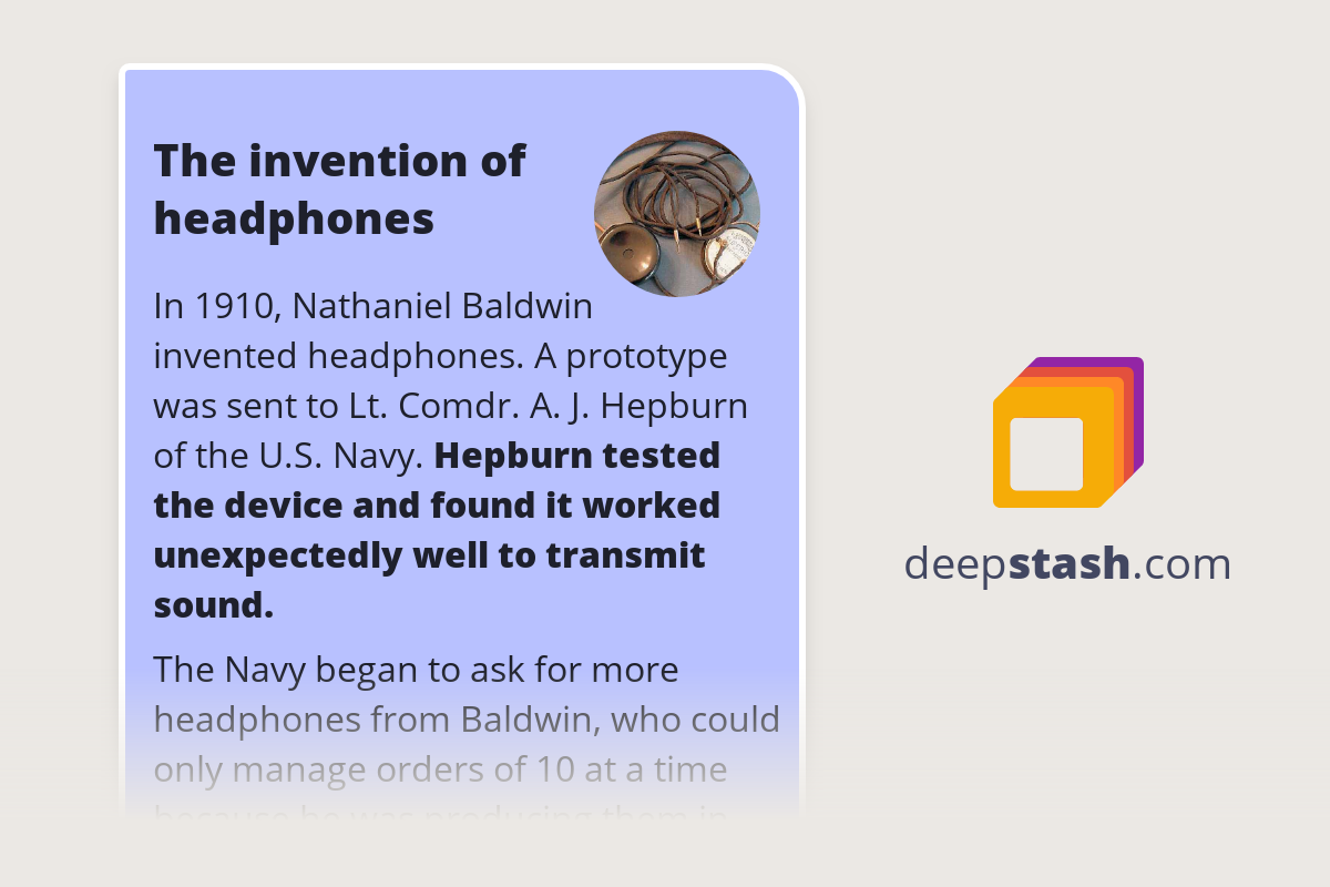 The invention of headphones Deepstash
