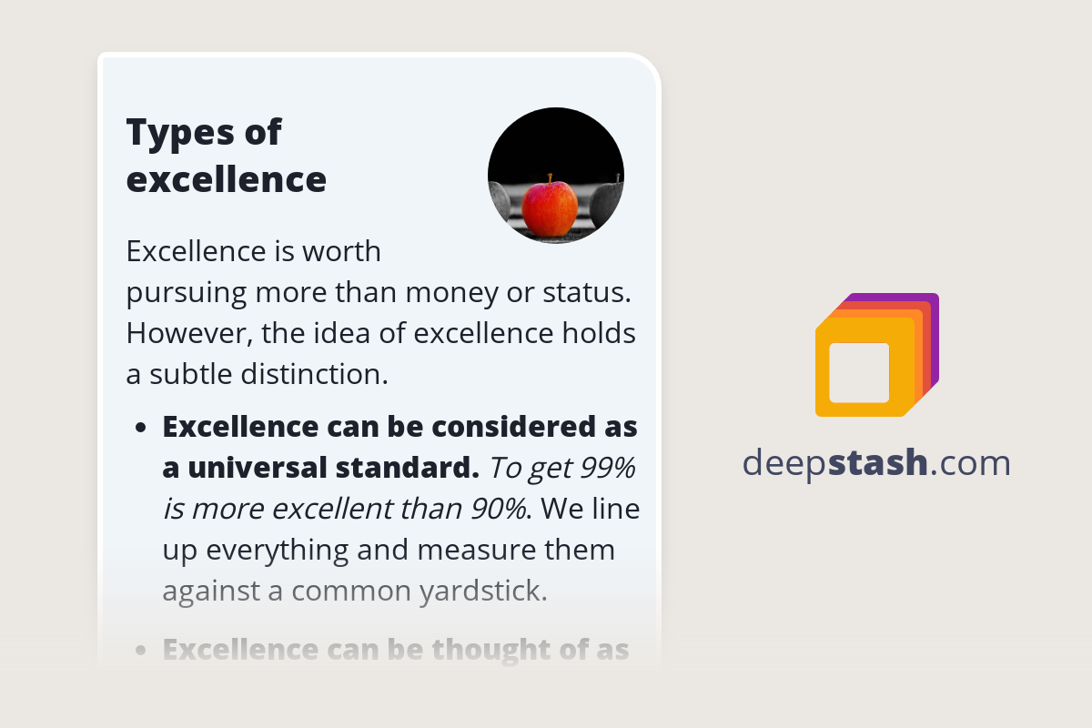 Types Of Excellence Deepstash