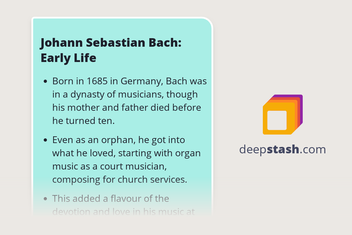 Johann Sebastian Bach Early Life Deepstash