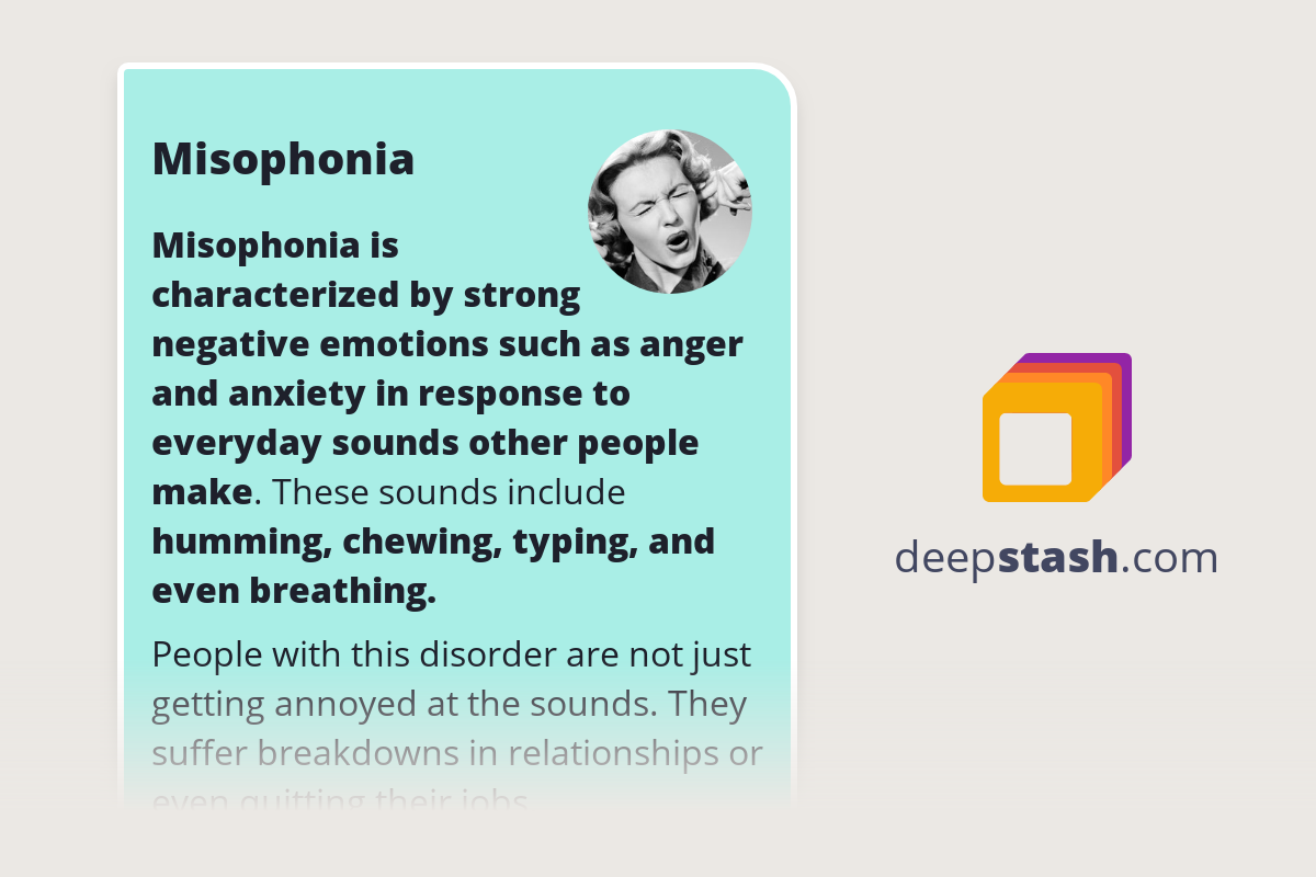 Misophonia - Deepstash
