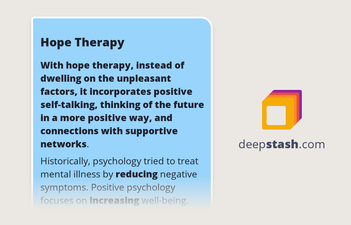 Hope Therapy Deepstash