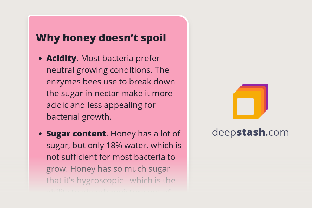 Why honey doesn’t spoil Deepstash