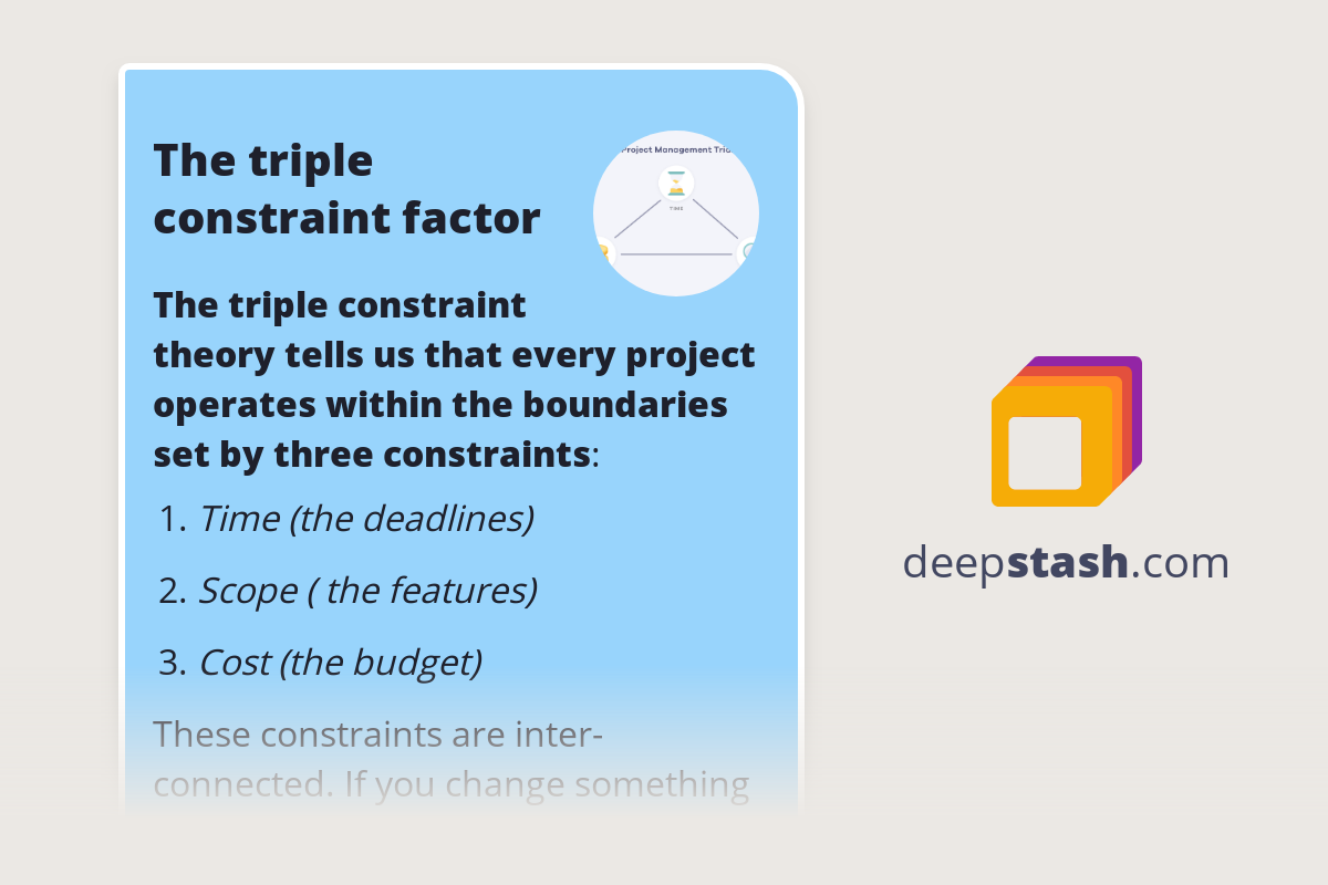 The triple constraint factor Deepstash