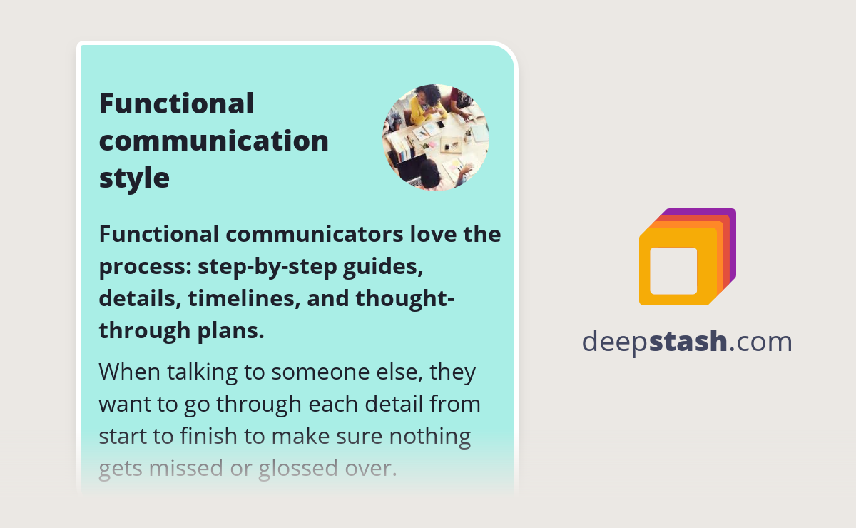 Functional communication style deepstash