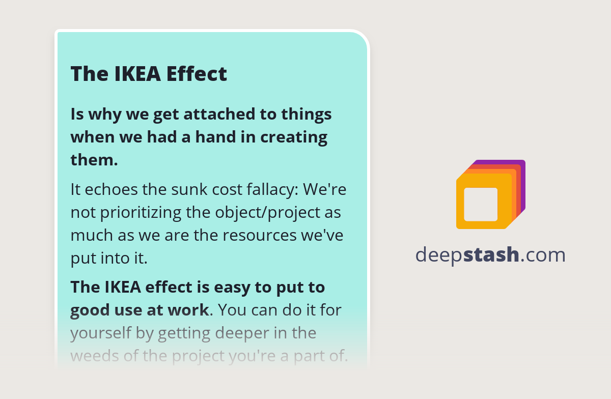 The IKEA Effect Deepstash