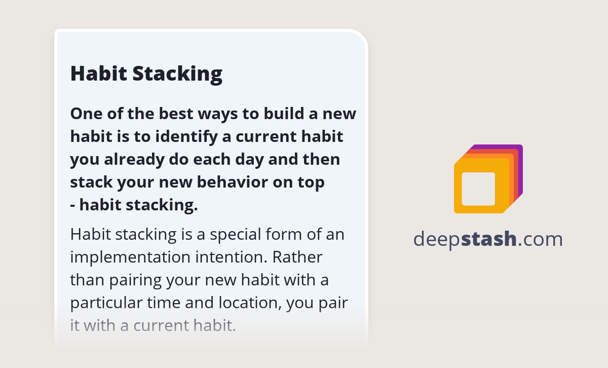 habit stacking deepstash