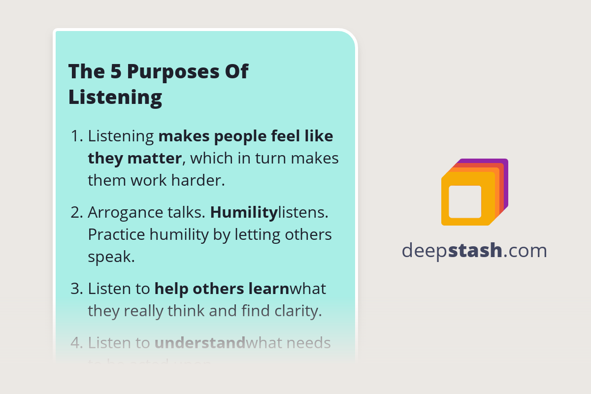 The 5 Purposes Of Listening Deepstash the-5-purposes-of-listening-deepstash