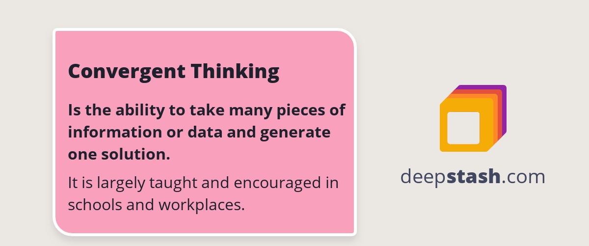 Convergent Thinking Deepstash Convergent Thinking Deepstash