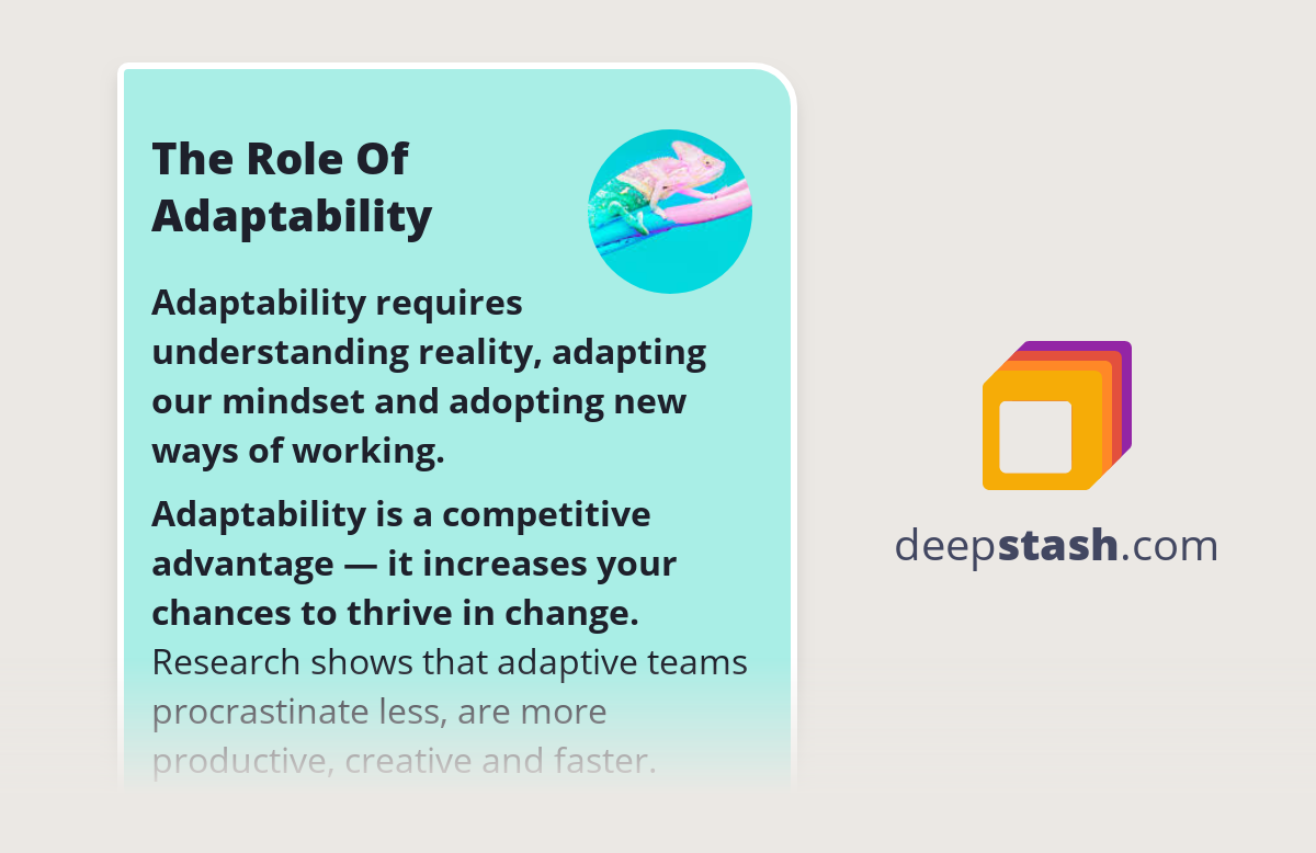 The Role Of Adaptability Deepstash