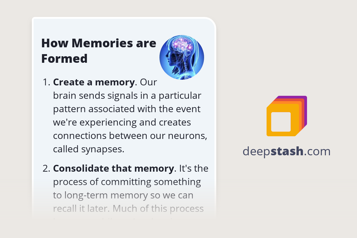 How Memories are Formed - Deepstash