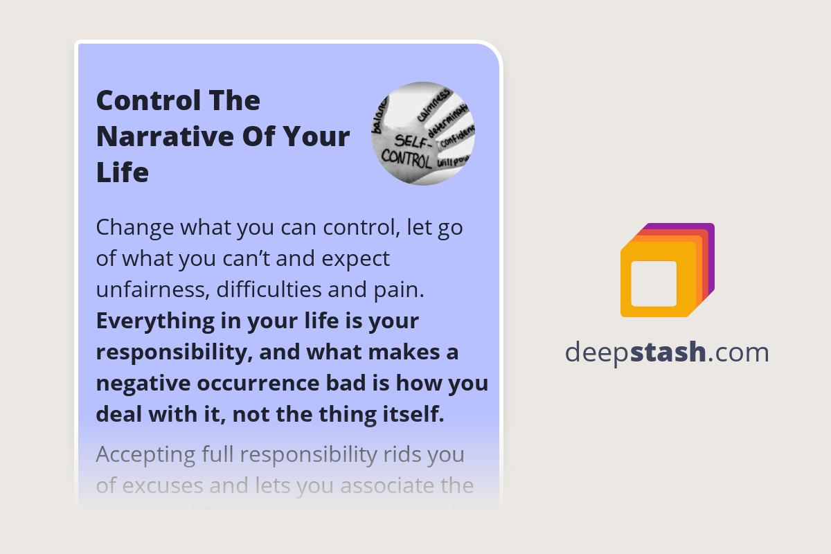 Control The Narrative Of Your Life Deepstash