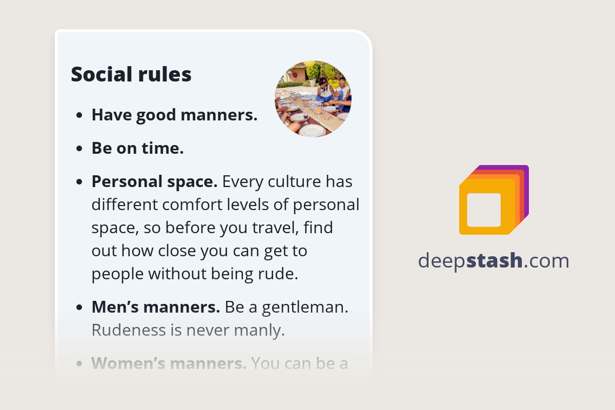 Social rules Deepstash